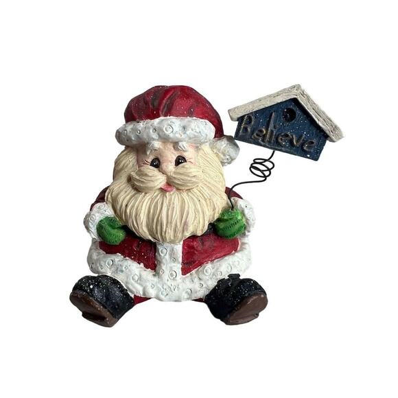 A Berry Merry Christmas Santa Claus Figurine 3"‎ Holiday Decor - Picture 1 of 10
